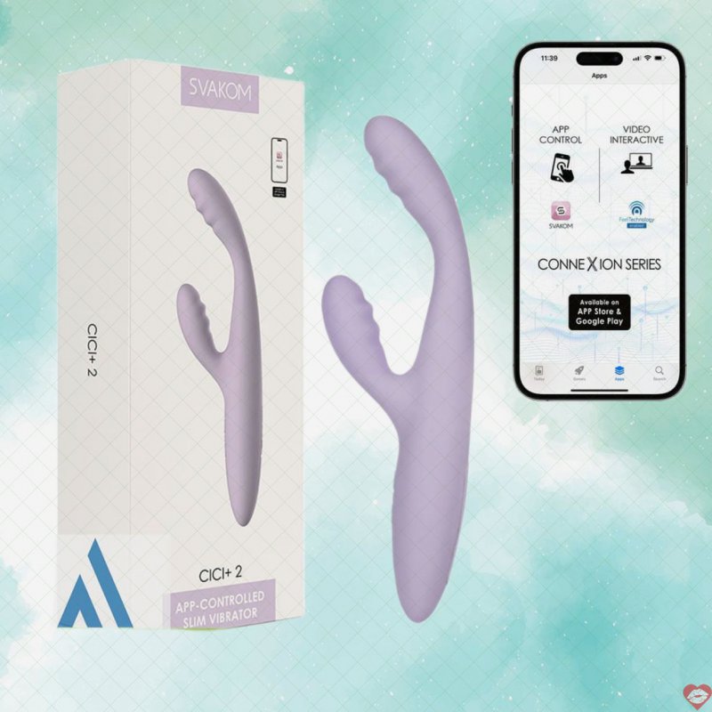 Chày rung hai nhánh có sưởi ấm kết nối app Svakom Cici+ 2
