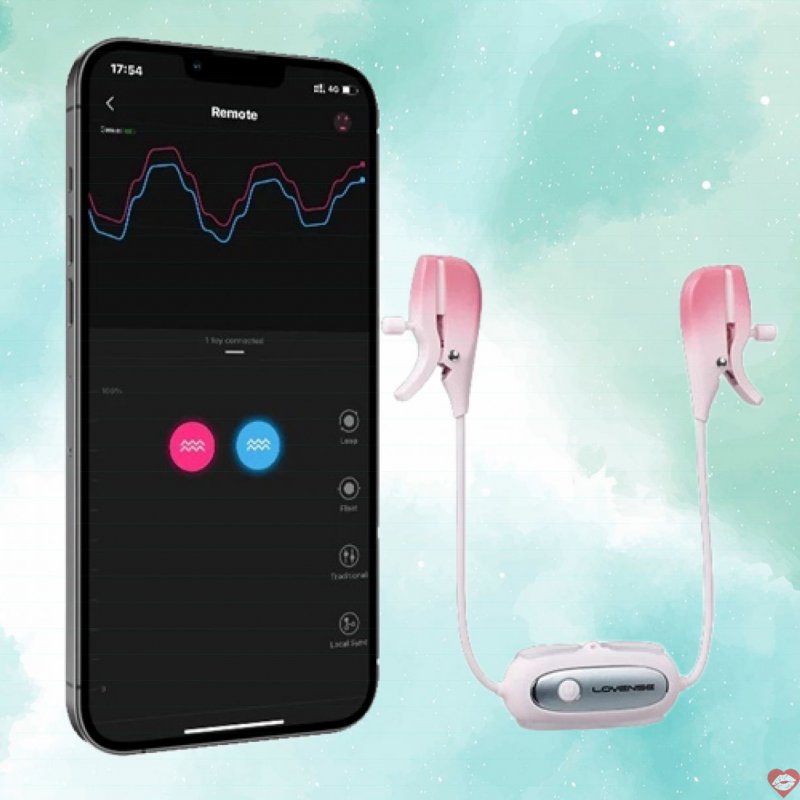 Máy rung kẹp đầu ti cao cấp Lovense Gemini điều khiển qua app