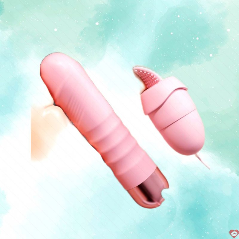 Trứng rung tình yêu Mizzzee PINK LAZZY 2 quả lưỡi liếm và rung
