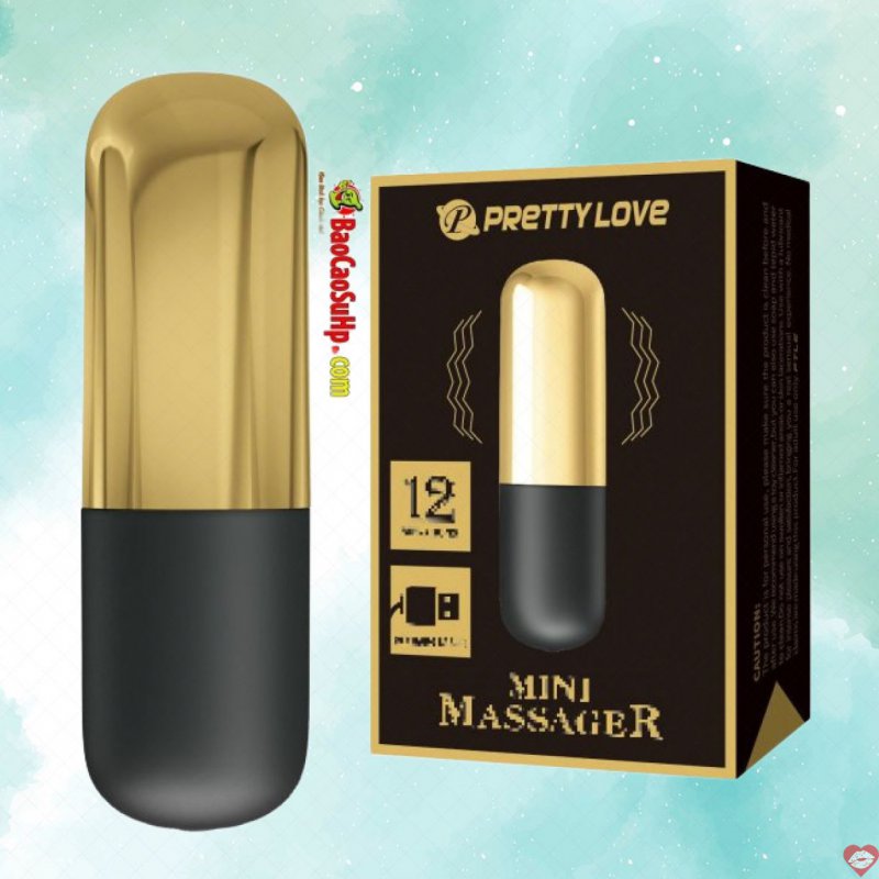 Trứng rung USB viên đạn nhỏ mạ vàng Prettylove BI-014501J ZOZ Gold