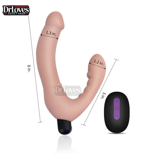 Dương Vật Giả 2 Đầu Lovetoy Ljoy Strapless Rung ĐKTX
