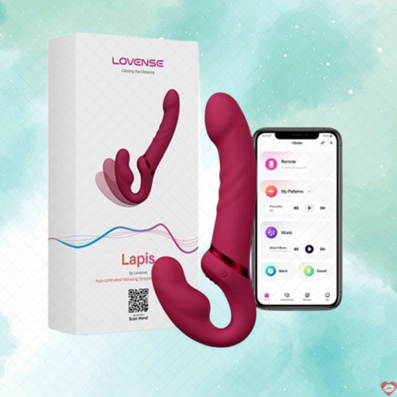 Dương vật giả 2 đầu Lovense Lapis rung độc lập siêu kích thích 