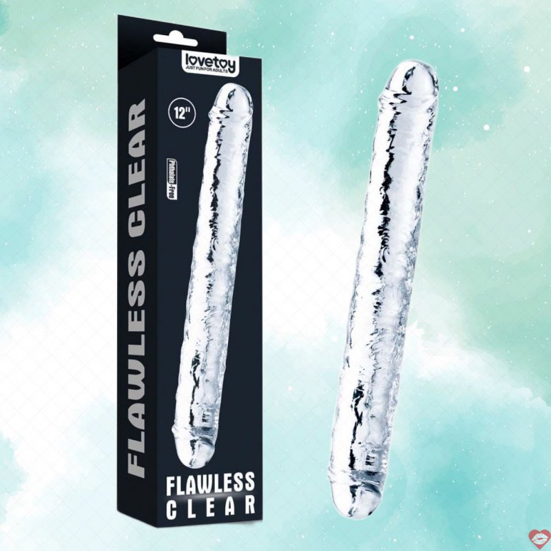 Dương vật giả hai đầu trong suốt Lovetoys USA Flawless Double 