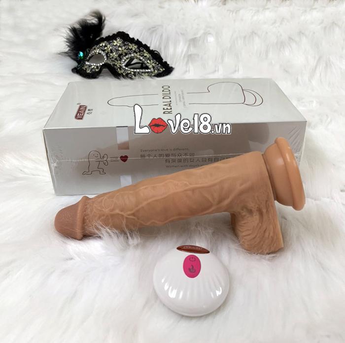 Dương vật silicone gắn tường Real Dildo – Rung thụt sưởi ấm