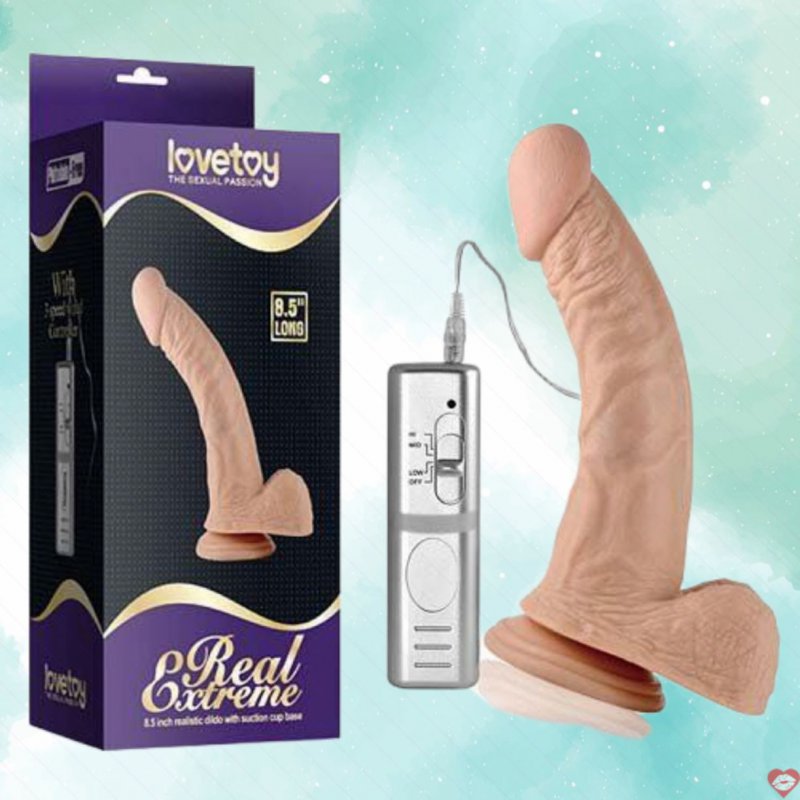Dương vật rung size lớn Lovetoy Real Extreme 8.5 Inch hỗ trợ cực khoái 