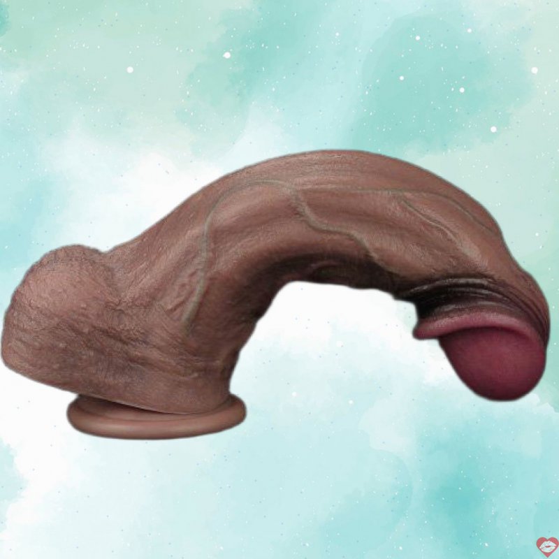 Dương vật giả silicon 2 lớp XXXL LoveToy đế dính tường kích thích mạnh 