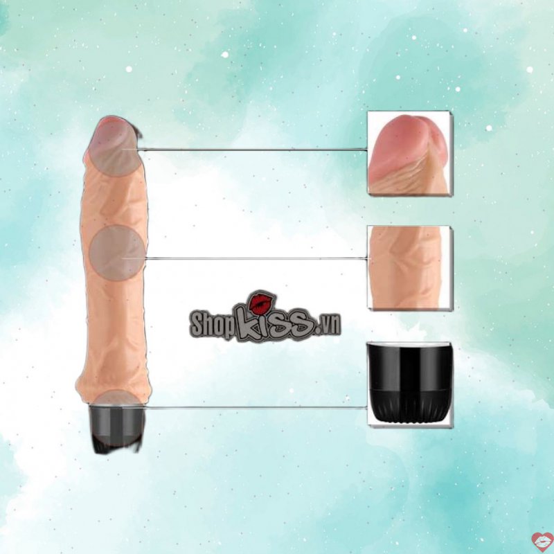 Dương vật Lovetoy Real Feel silicon mềm mịn như thật rung mạnh 