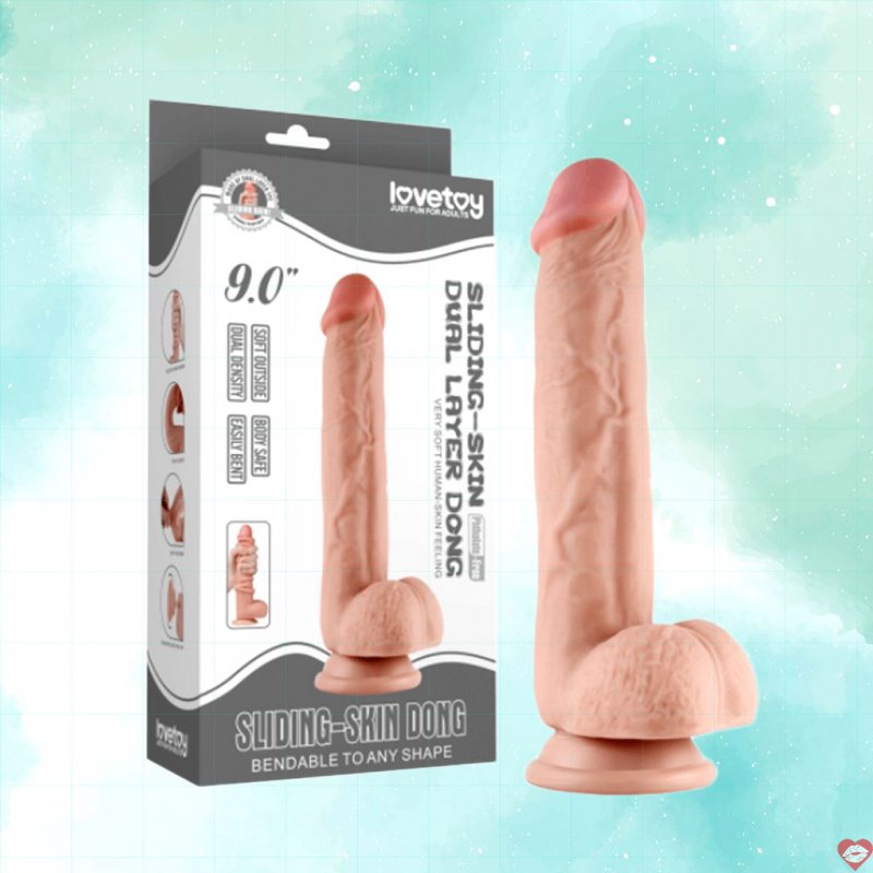 Dương vật giả dính tường Lovetoy Sliding Skin Dong 9 inch silicon 