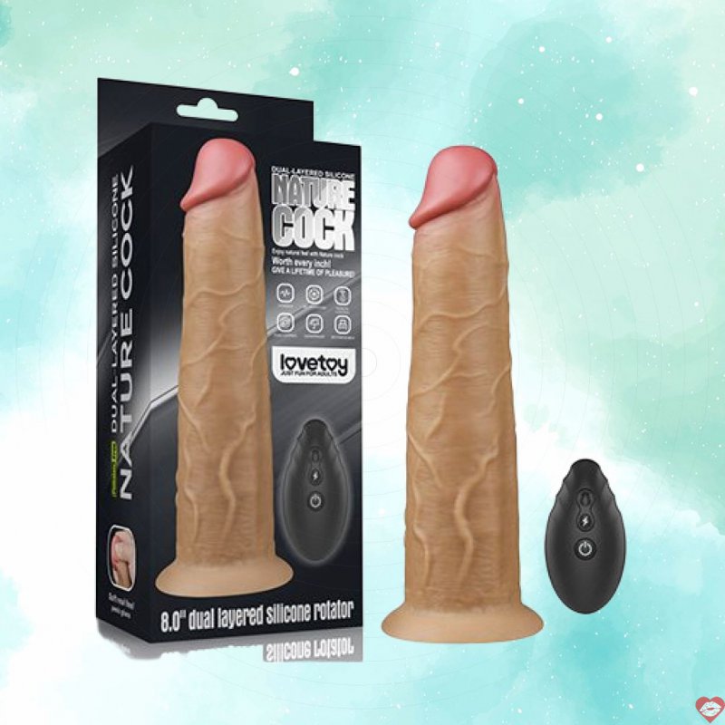 Dương vật giả gắn tường Lovetoy 8.5 inch mềm gân nổi siêu bền 