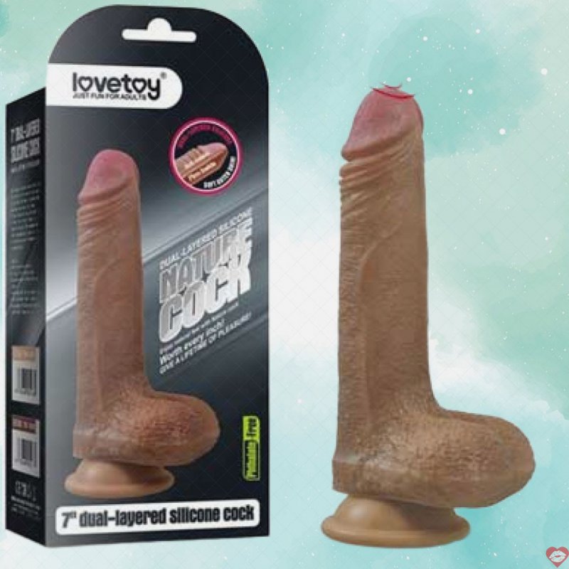 Dương vật giả Lovetoy Nature Cock 7 inch an toàn silicon mềm 