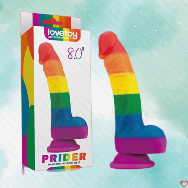 Dương vật giả gắn tường Lovetoy Prider 8 inch đa sắc