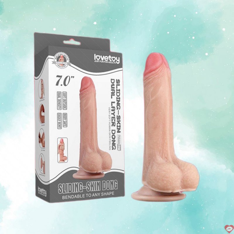 Dương vật giả Lovetoy Sliding Skin Dual Layer Dong 7 inch