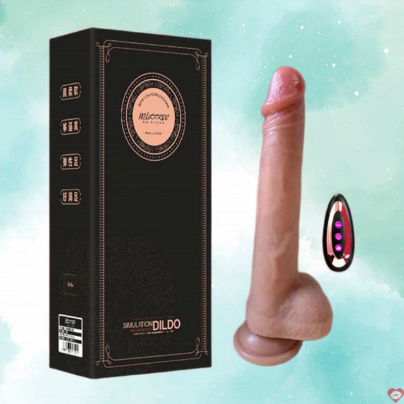 Dương vật hít tường Mizzzee rung thụt nhiệt điều khiển từ xa