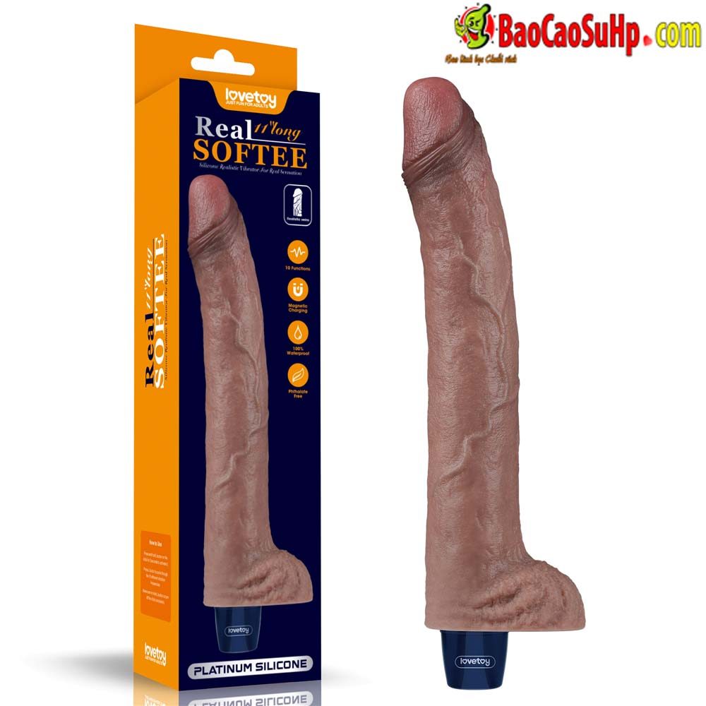 Dương vật giả Lovetoy USA rung silicon sạc lại siêu mềm mại 11 inch