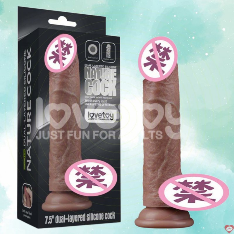 Dương vật giả Lovetoy 3D tĩnh mạch 2 lớp Silicone Nature cock LV411042