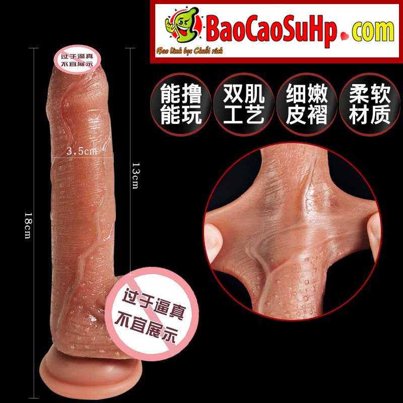 Dương vật silicone Lulupi siêu mềm bao quy đầu động Jiuai