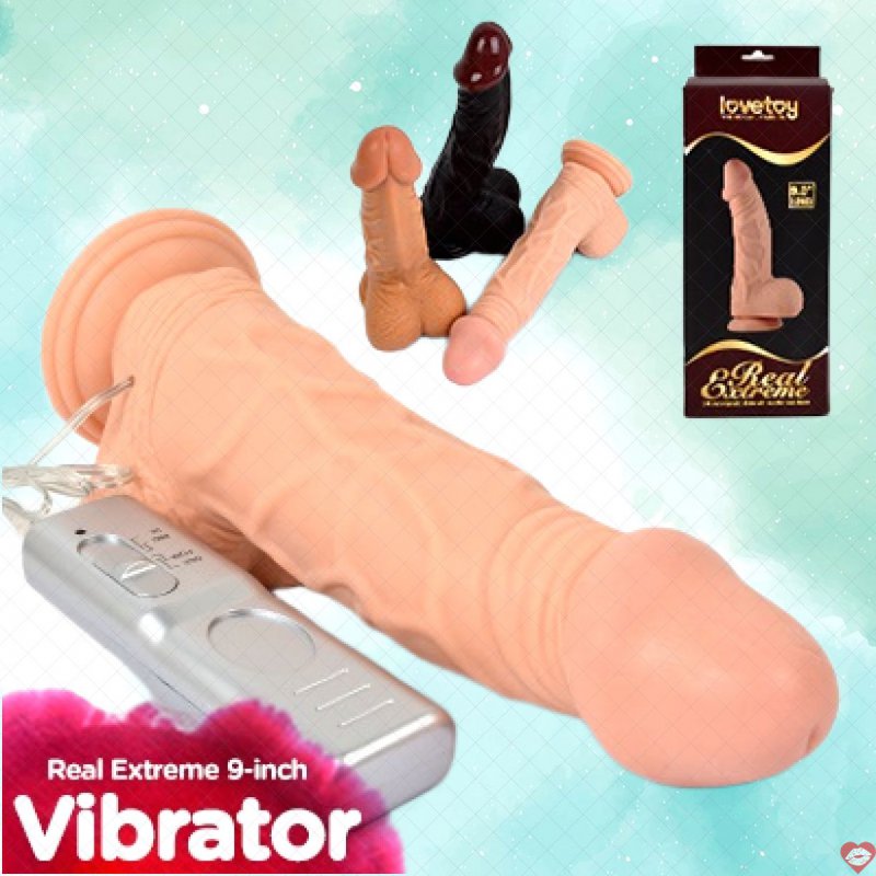 Dương Vật Silicon Khủng Dán Tường 9in Rung 3 Chế Độ - Lovetoy USA