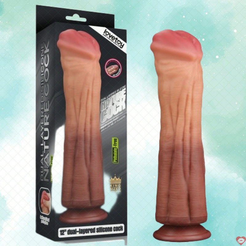 Dương Vật Giả Dán Tường Siêu Khủng Siêu Gân 12in - Silicon 2 Lớp Siêu Mềm Mịn Lovetoy USA