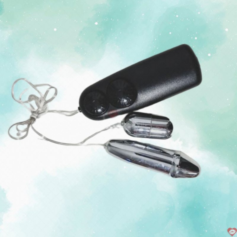 Trứng rung inox 2 đầu, pin AAA, rung điều chỉnh, chất liệu polymer y tế 