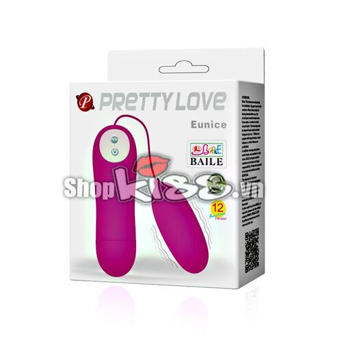 Trứng rung Prettylove Eunice 12 tần số siêu mềm mại kích thích