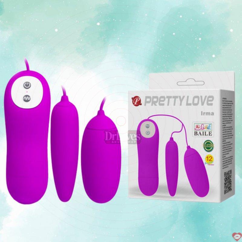 Trứng Rung PrettyLove Irma 2 Đầu 12 Chế Độ Rung