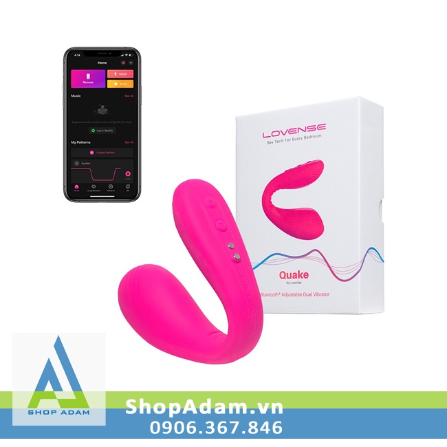 Lovense Quake máy rung tình yêu 2 đầu cực mạnh kết nối app điều khiển