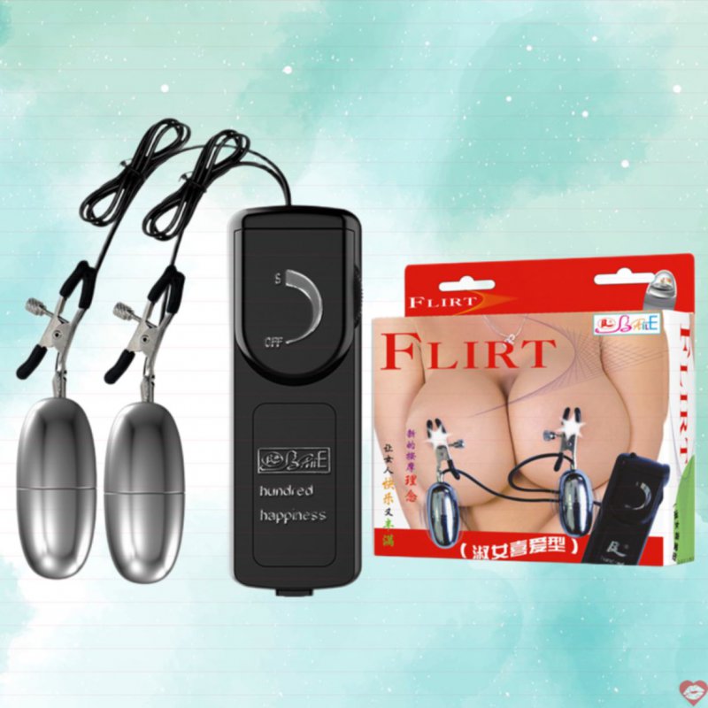 Trứng rung đôi inox có kẹp mát xa ngực Baile Flirt Baile Flirt