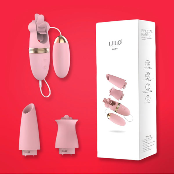 Bộ trứng rung đa năng LILO 3 đầu 12 chế độ silicon mềm mại an toàn