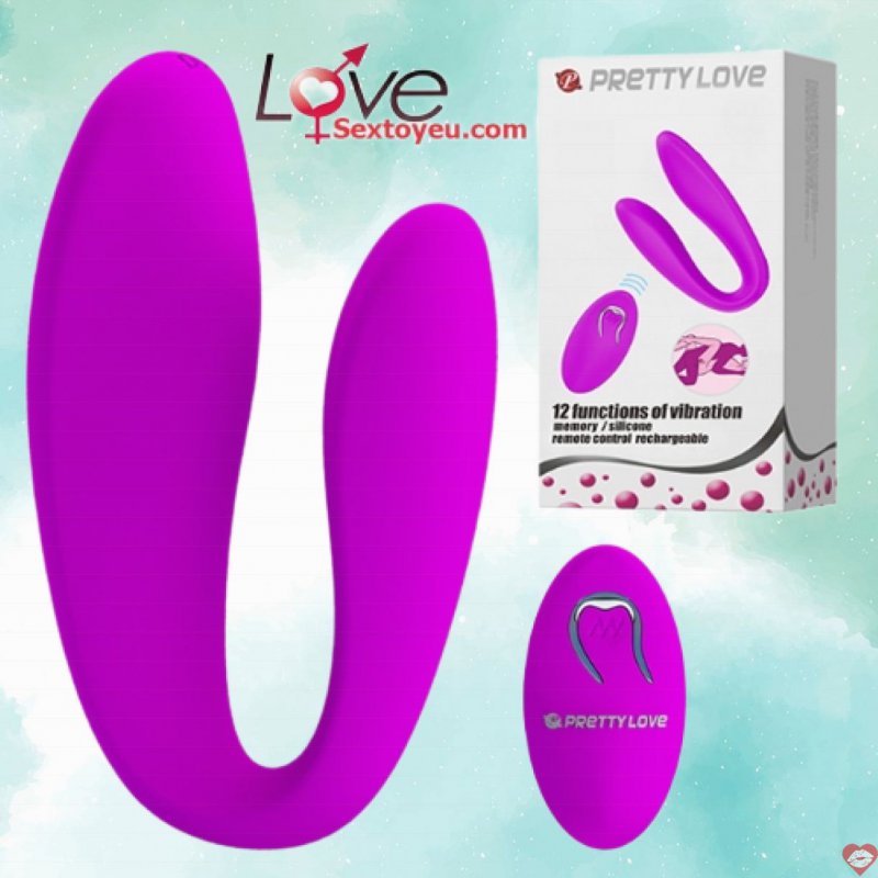 Máy rung chữ C cho cặp đôi Prettylove điều khiển xa