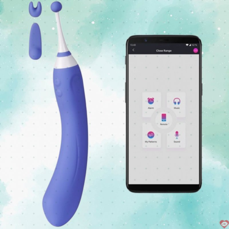 Máy rung 2 đầu điều khiển qua app Lovense Hyphy kèm 3 đầu phụ