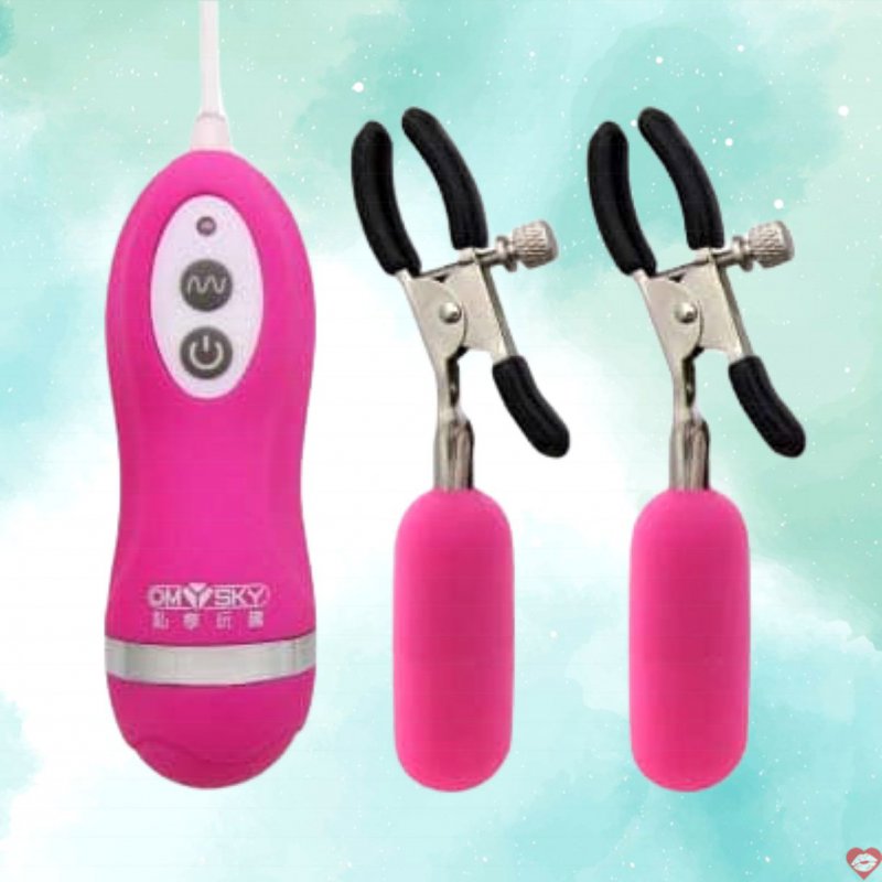 Sextoy bộ kẹp ti rung Playgirl Omysky