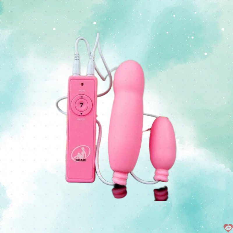 Sex toy trứng rung tình yêu 2 qủa Shaki 7 chế độ siêu mềm
