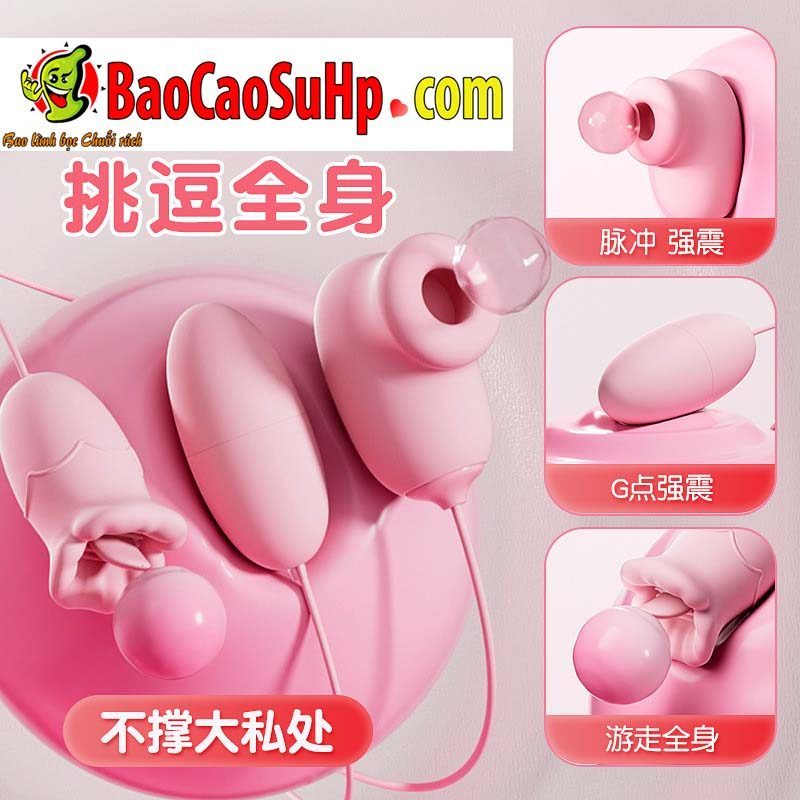 Trứng rung liếm hút Mizzzee Godiva 3 quả điều khiển dây sảng khoái