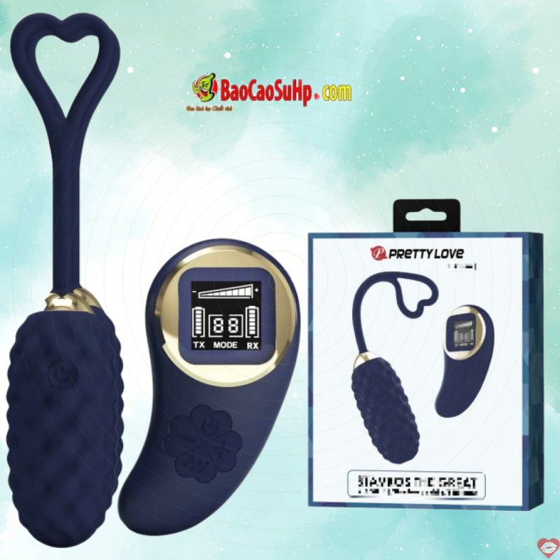 Trứng rung điều khiển từ xa Silicone Baile Prettylove Blue Vivlan