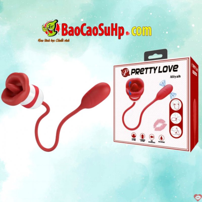 Trứng rung đẩy kết hợp lưỡi liếm Pretty Love Bi-300078