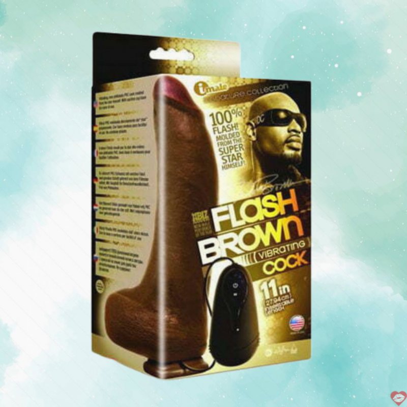 Dương Vật Giả Flash Brown Siêu Khủng Có Đế Hít Tường - SHP182