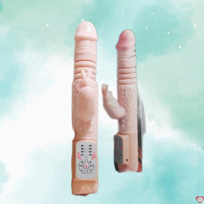 Dương vật giả Hot Bunny rung thụt ngoáy tạo nhiệt silicon mềm