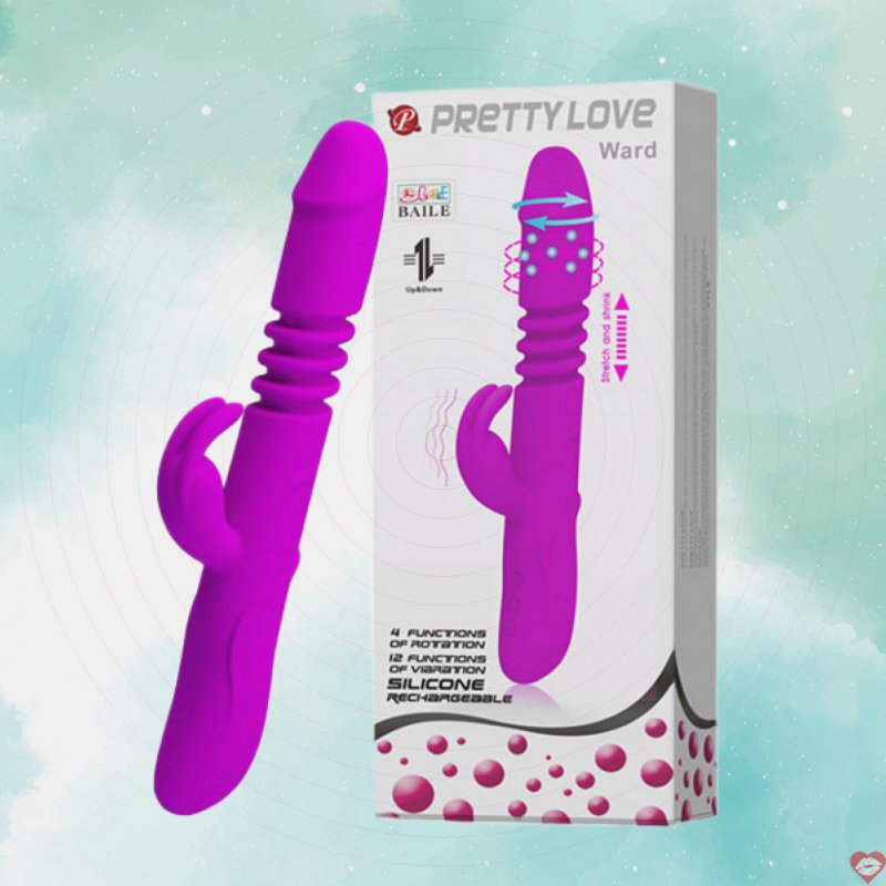 Dương vật giả Pretty Love Ward đa năng rung thụt pin sạc chống nước 