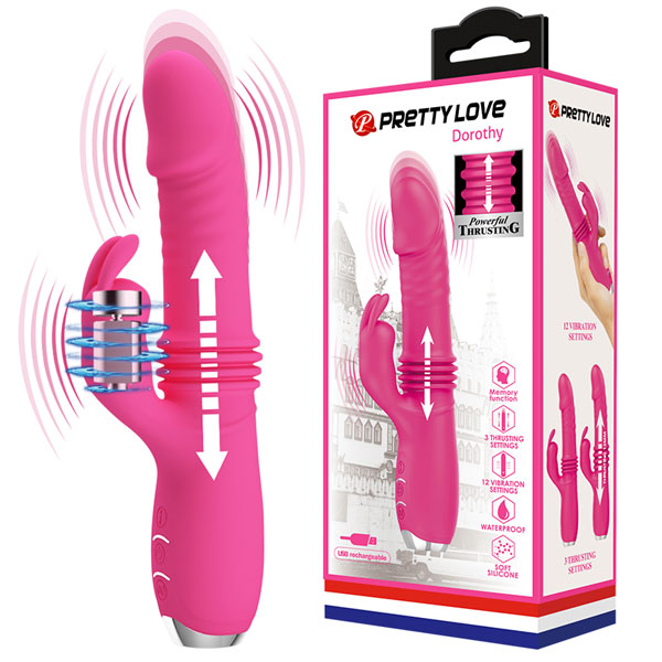 Dương vật giả PrettyLove Dorothy rung thụt đa chế độ, massage điểm G