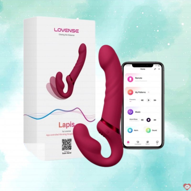 Lovense Lapis cu giả rung 2 đầu cho les kết nối App điện thoại