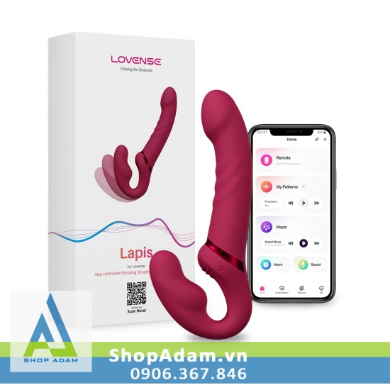 Lovense Lapis cu giả 2 đầu rung mạnh kết nối App cho les