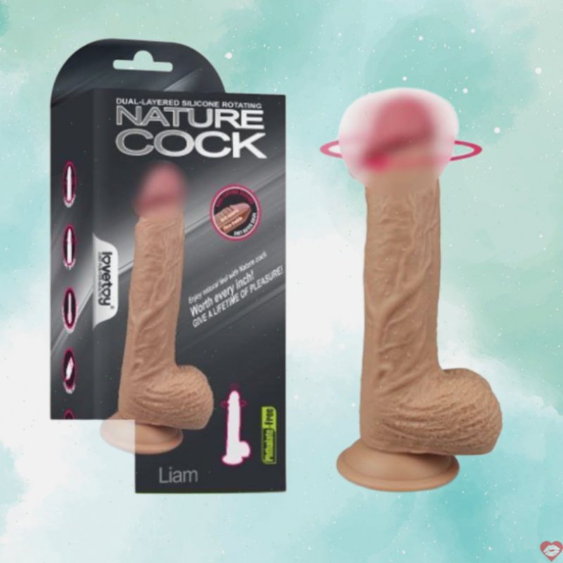 Dương vật gắn tường silicone siêu mềm rung ngoáy Lovetoy Nature Cock Liam