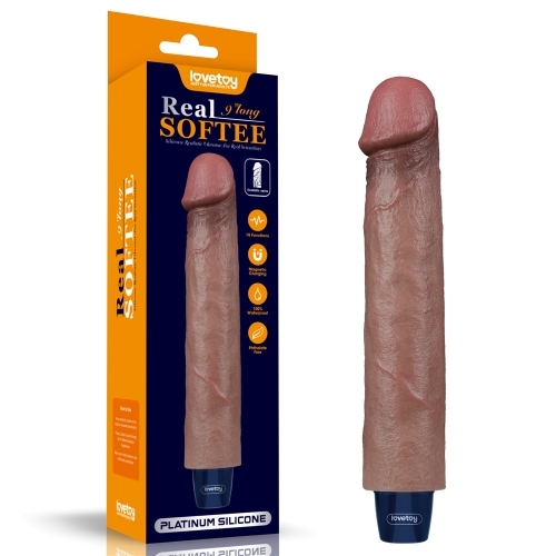 Dương vật Lovetoy Real Softee silicon mềm rung đa chế độ tăng khoái cảm