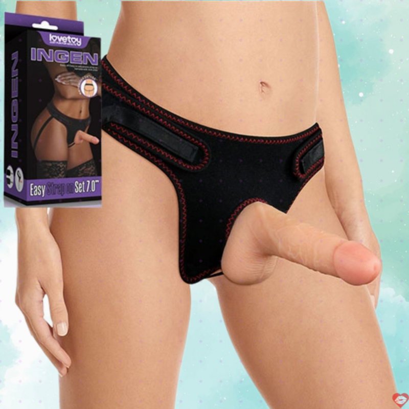 Dương vật giả đai đeo Lovetoy silicone TPE kích thích điểm G tăng khoái cảm 