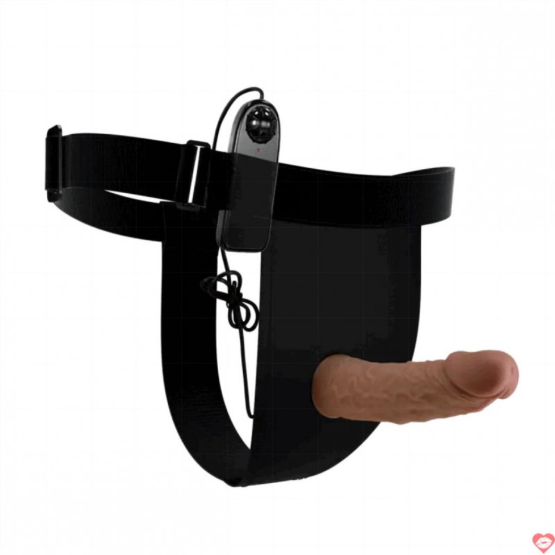 Dương vật giả silicon dây đeo rỗng ruột có rung Pretty Love Harness 