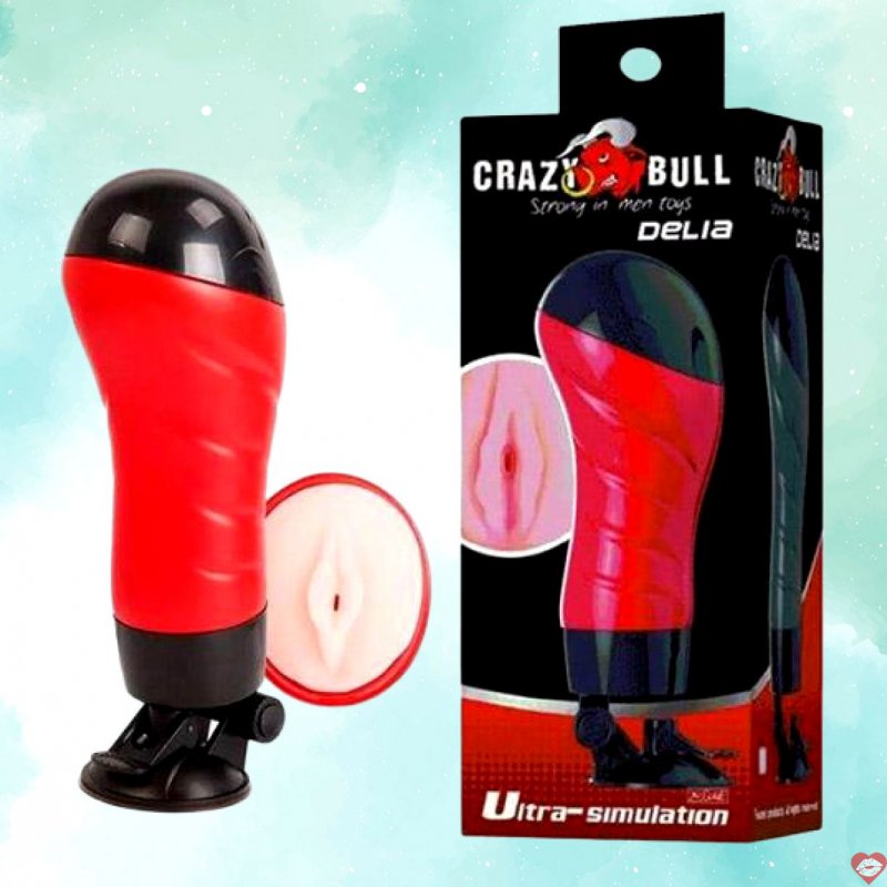 Âm đạo gắn tường rung Crazy Bull Delia giá rẻ kiểu dáng gắn nhanh tiện 