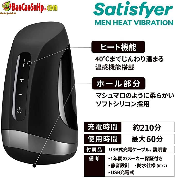 Cốc thủ dâm USA Satisfyer Heat rung ấm cao cấp cho nam