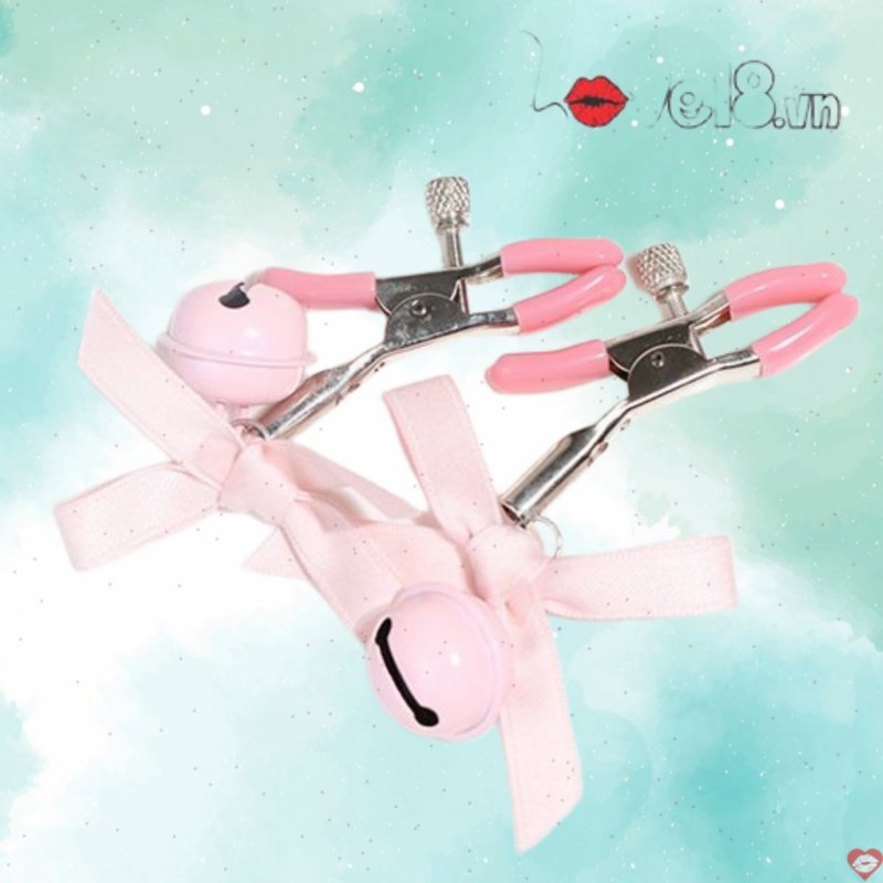 Bộ kẹp vú bạo dâm lục lạc đính nơ hồng quyến rũ sexy 