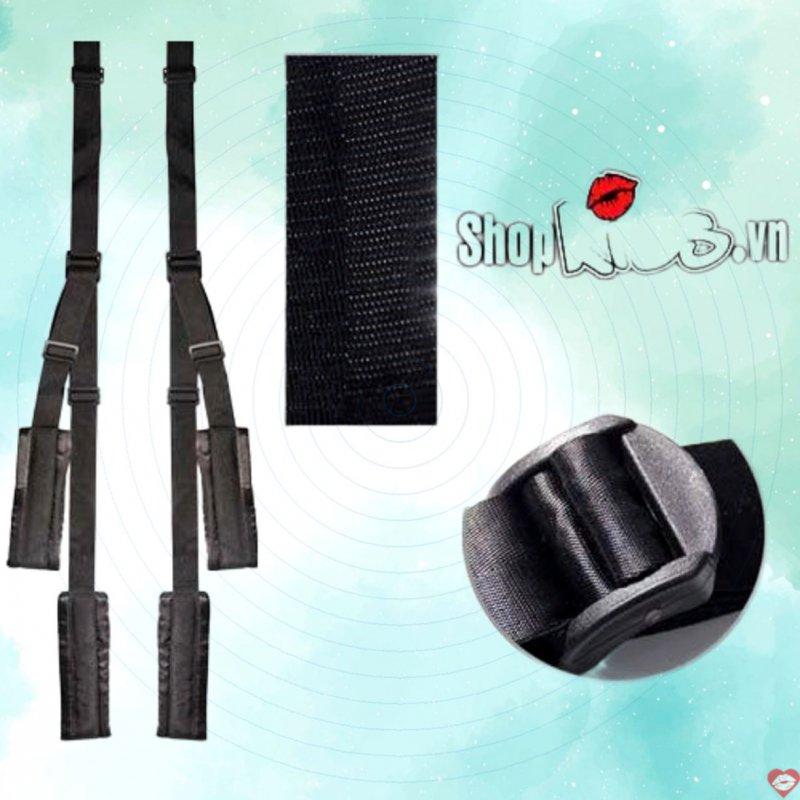 Bộ đu treo bạo dâm cài cửa đen bền an toàn cho cặp đôi 
