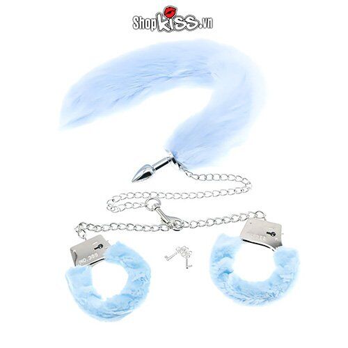 Set đồ chơi bạo dâm còng tay đuôi chồn kích thích hậu môn